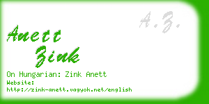 anett zink business card